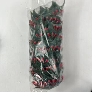 Vintage Styson Plastic Holly Votive Candle Holders Set of 10 NOS Hong Kong Decor